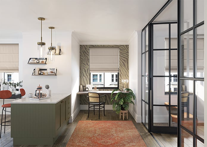 Roslin (Blackout), Griege - Motorised Roman Blind - Image 8